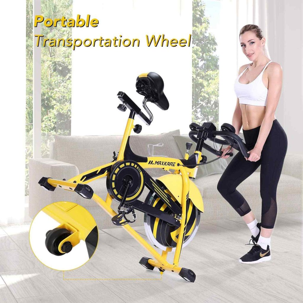 MaxKare Stationary Bike Belt Drive Indoor Cycling Bike