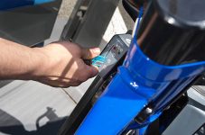 Where is the echelon button on the bike console